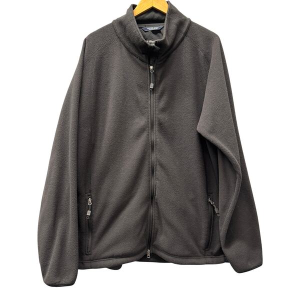 West Marine Skipper Jacket Mens XXL 2XL Black Full Zip Fleece + Pockets - Picture 1 of 7